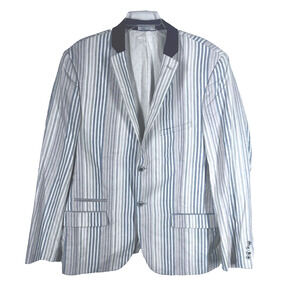Paisley and Gray Blazer XL Pastel Striped Linen and Cotton Classic Casual Easter